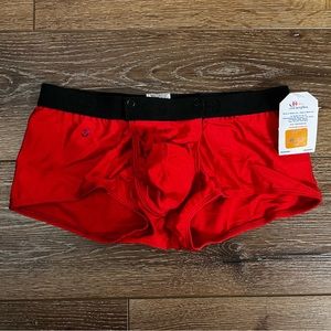 Pouch Men Underwear Boxer Brief with Button Pouch